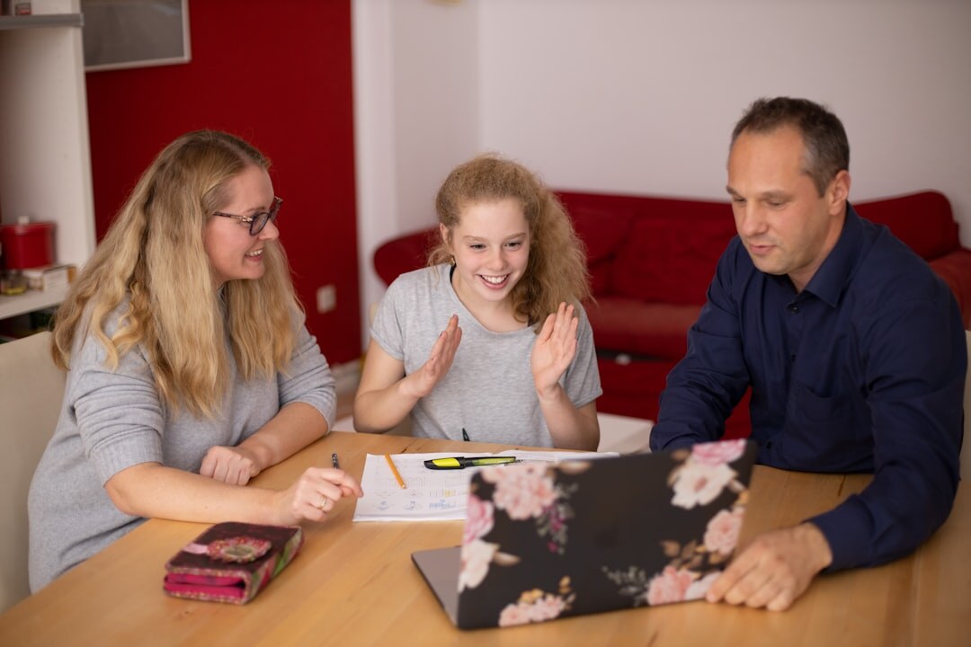 family discussing insurance options