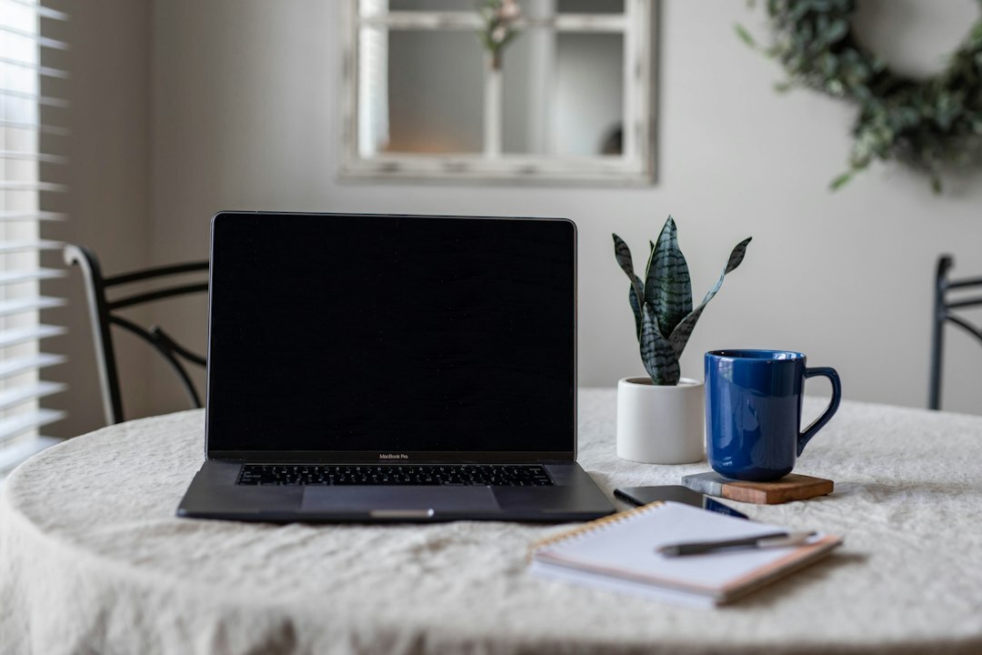 Laptop screen showing a simple personal budget spreadsheet